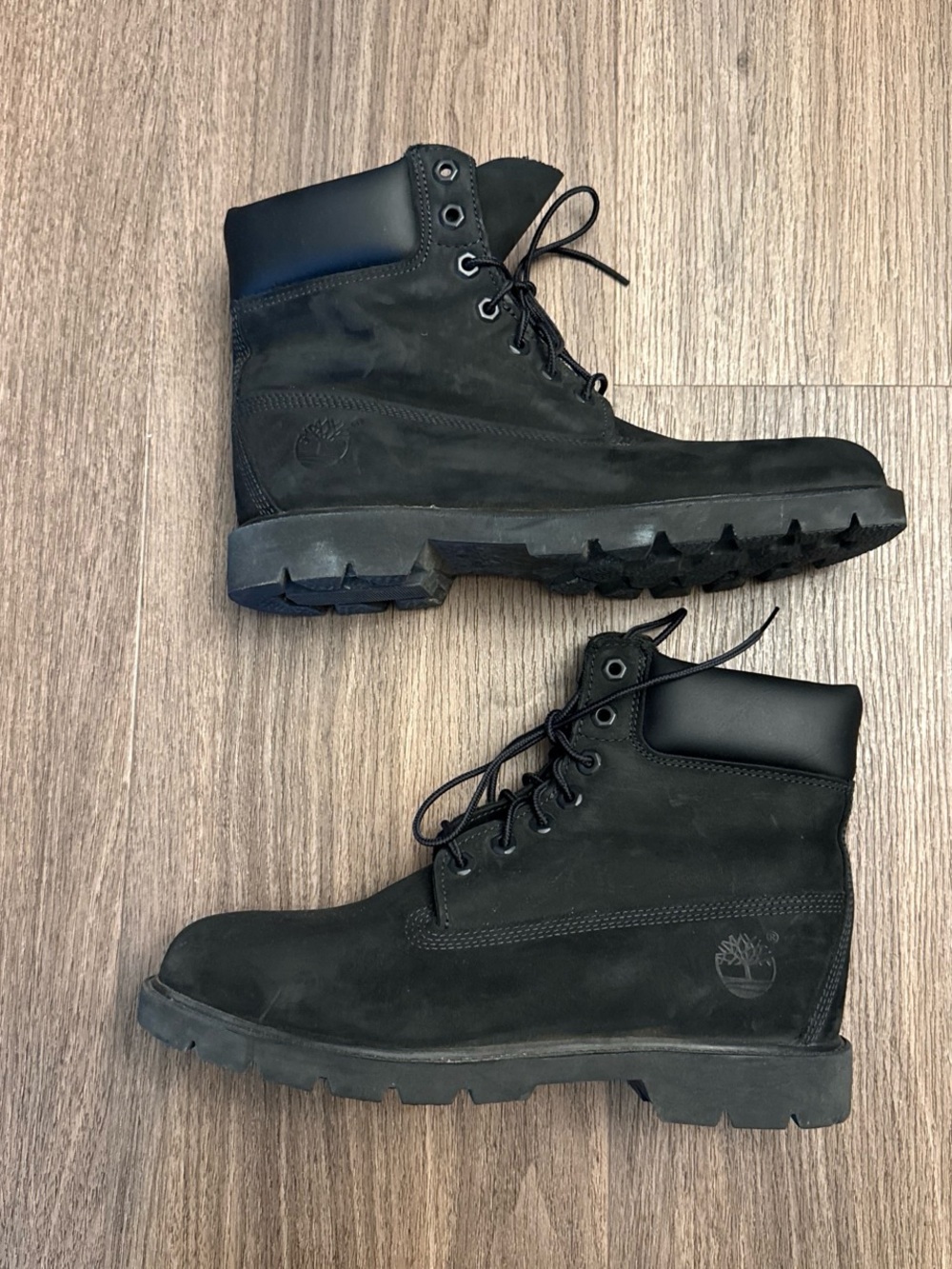 Timberland Men's Black Nubuck Lace-Up Work Boots size 9